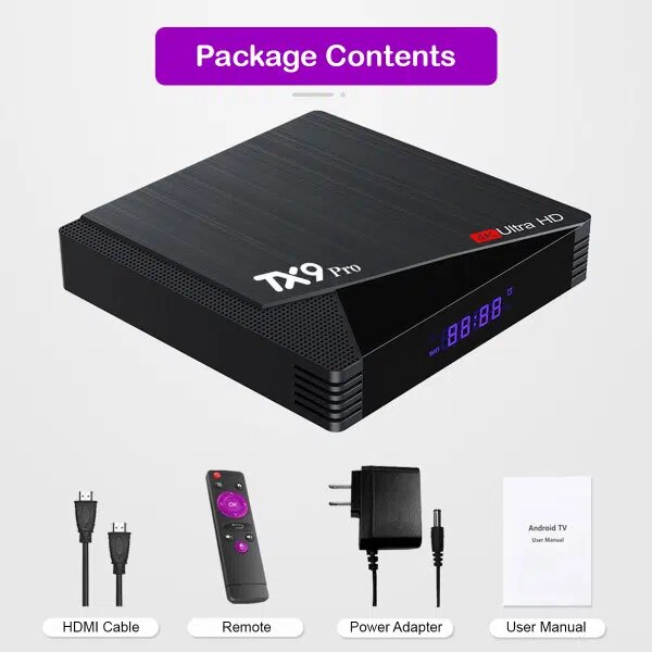 Tx9 Pro Android Smart Tv Box Support Toffee Binge 4K TV Box Upgrade 6K Android Smart TV Box TX9 PRO Android TV Box Price In Bangladesh. 