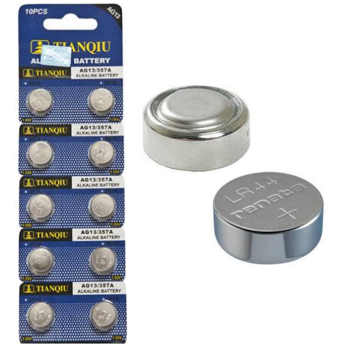 ( 10 picees ) LR44, A76, AG13, G13, LR1154, L1154 Button Cell Coiin Battery Use For Calculators, Thermometers, Electronics Toys, Laser pointers - 6 volt battery