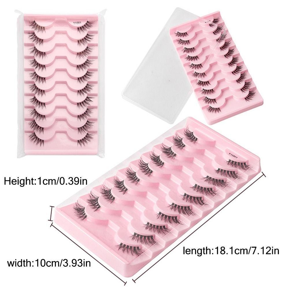 Short Half Eyelashes Accent Corner Lashes Natural Look Cat Eye Half Lashes with Clear Band False Eyelashes. 