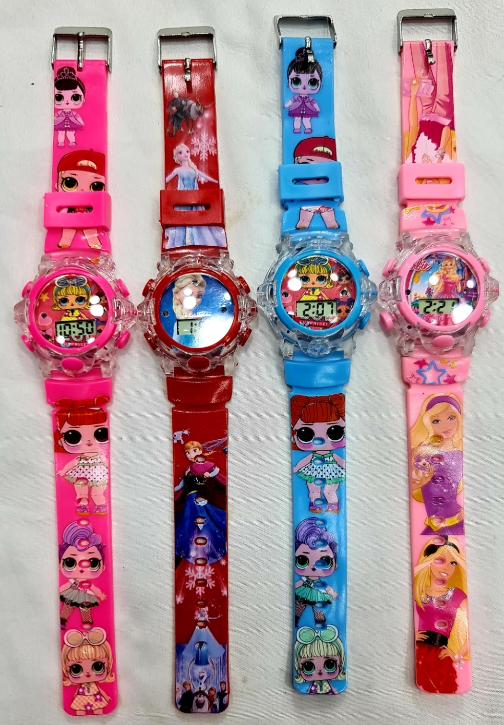 Babyhug Free Size Digital Watch with Stitch Print - Light Blue & White main image 0