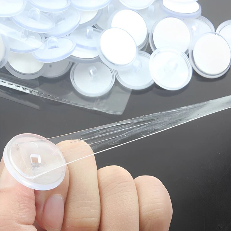 20PCS Strong Self Adhesive Hooks 2cm Suction Small Round Disc Seamless Ceiling Transparent Hanging Flag Hook Home Wall Storage. 