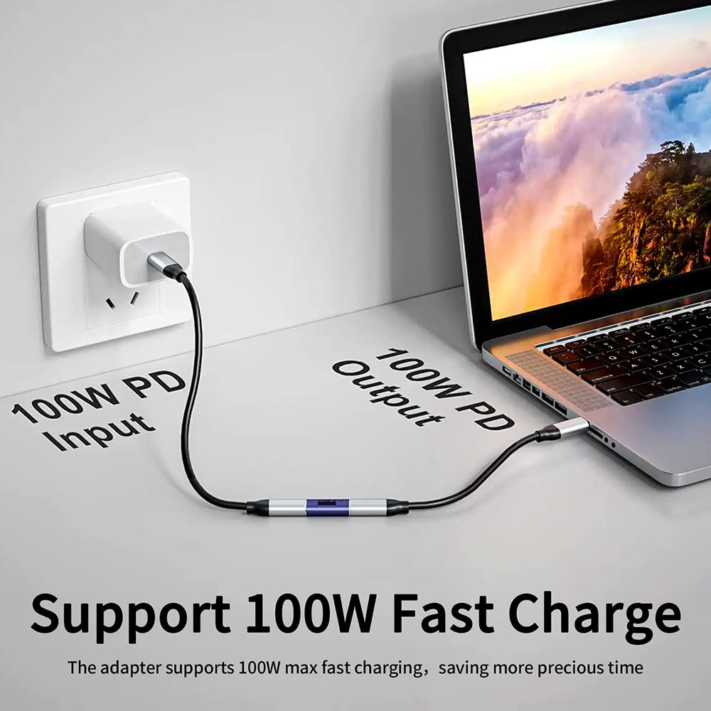 NNBILI Super Speed 40Gbps USB4 Type C Female to Female 100W Power Data 8K Video Adapter Extender for Laptop Phone with. 