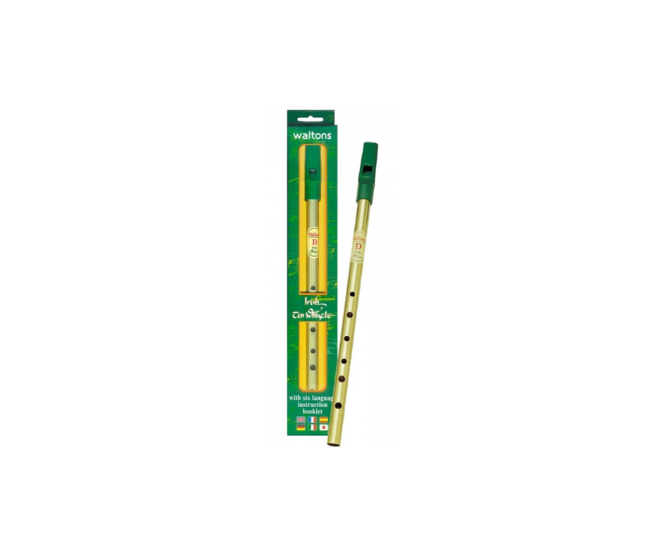 Waltons Irish Mellow D Tin Whistle-Brass. 