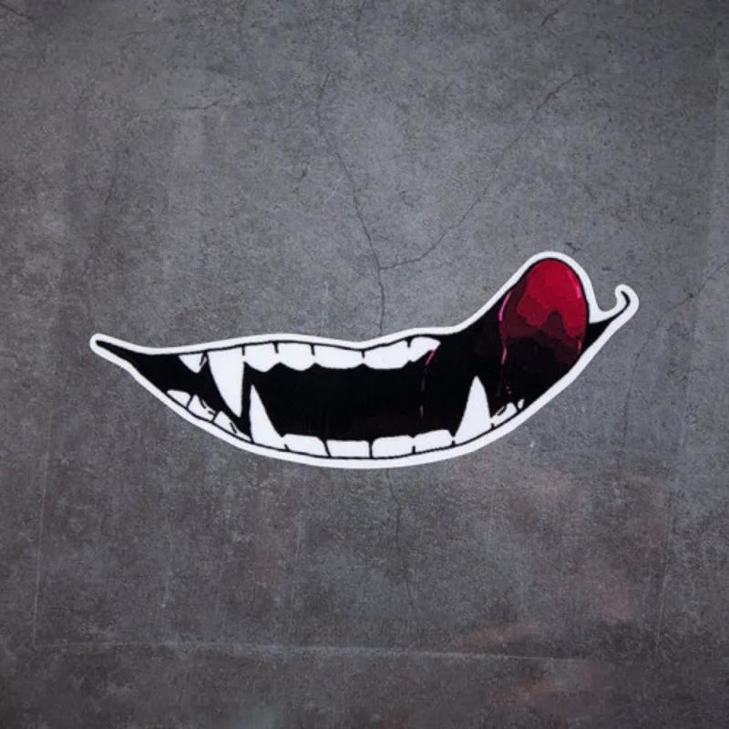 1pc Evil Teeth and Tongue Stickers DIY Auto Bumper Horror Motorcylce Helmet Decals for SHOEI Z8 KYT HJC Agv K1 K3 K5-S ARAI LS2. 