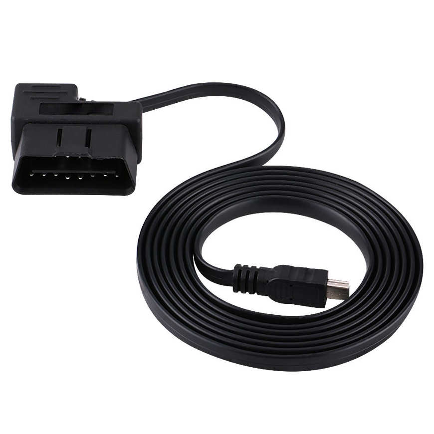 16-pin OBD-II USB cable OBD2 diagnostic extension adapter with overcurrent protection overvoltage and short circuit compatible. 