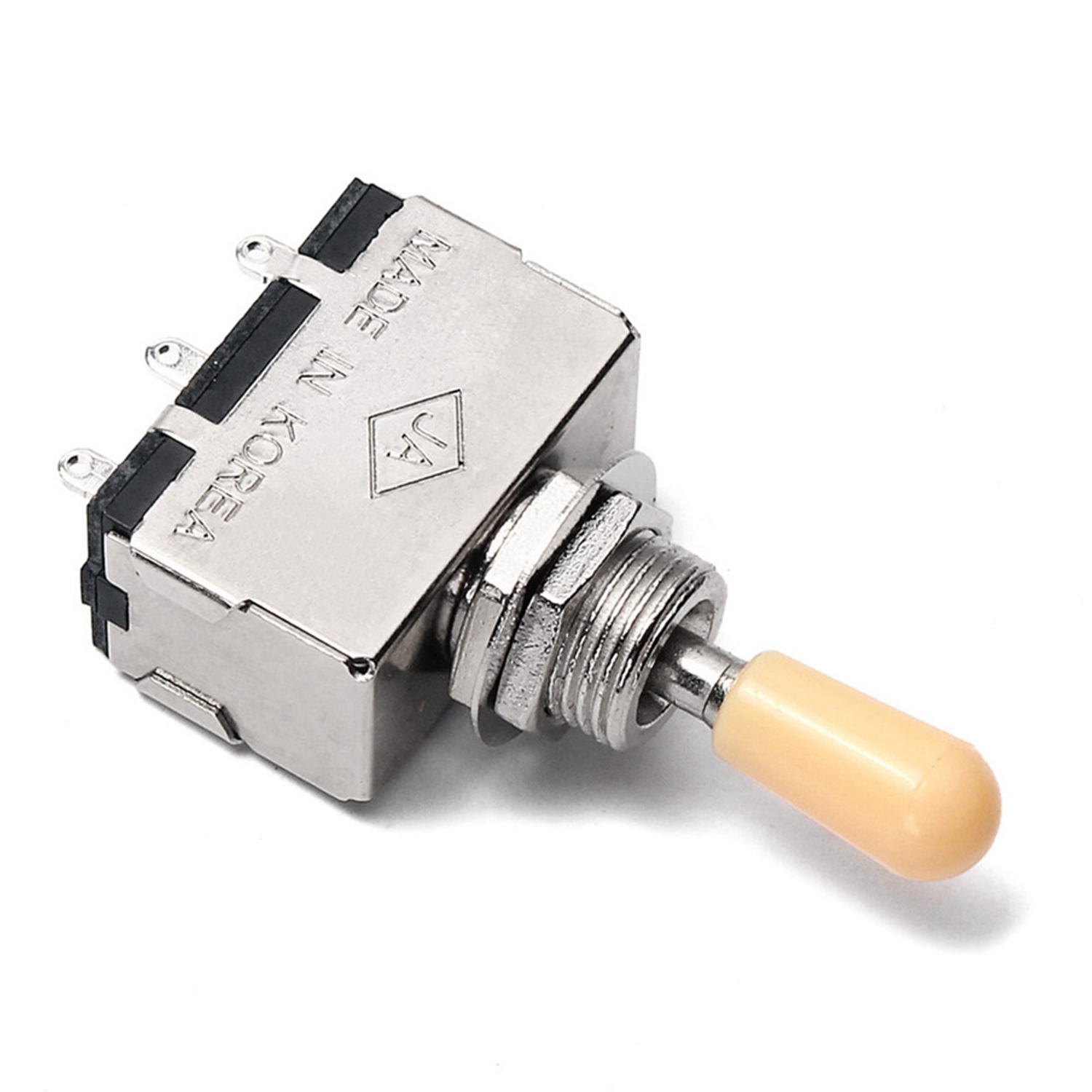 Electric Guitar Toggle Switch 3 Way in Black (Rhythm Treble) & Solid Knob Shaft Box Style Sg beige Tip. 