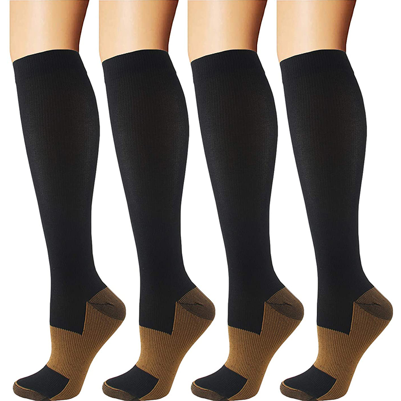 【QNTR】 Copper Compression Socks for Men & Women 20-30 mmHg Medical Graduated Compression Stockings for Sports Running Plantar Fasciitis Nurses Shin Splints Diabetic
