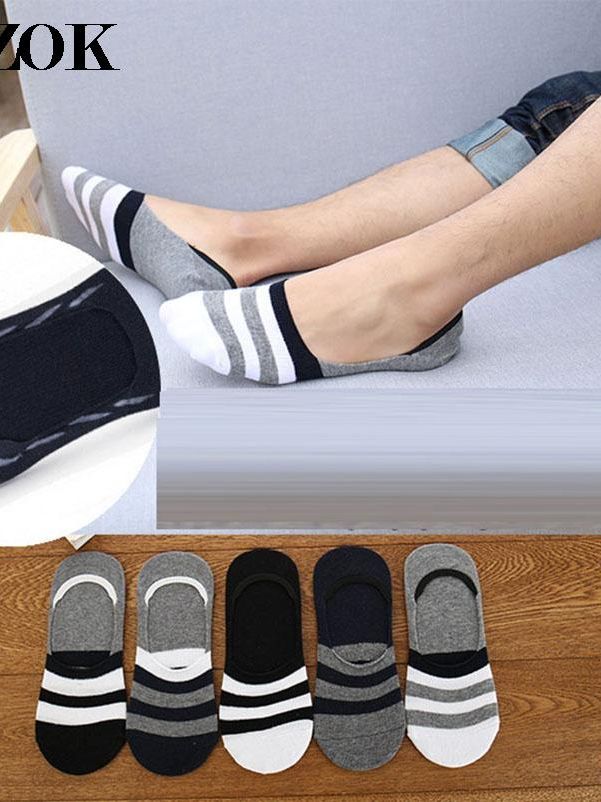 Cotton And Nylon Ankle Socks 5 Pairs For Men - Cycle Random Colors. 