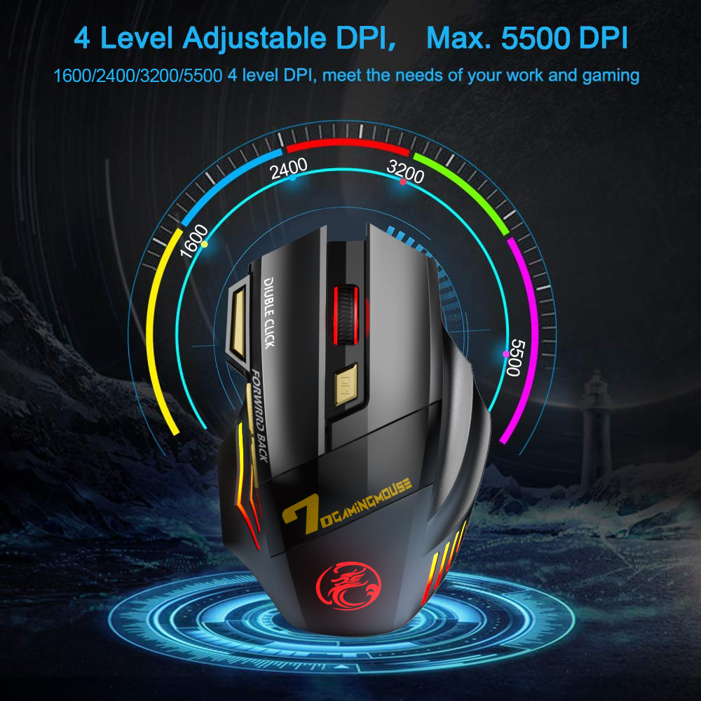 Laptop mouse, suitable for light RGB mute mark computer ergonomic rechargeable wireless mouse Bluetooth game mouse Cheng Xue Maoz with back. 