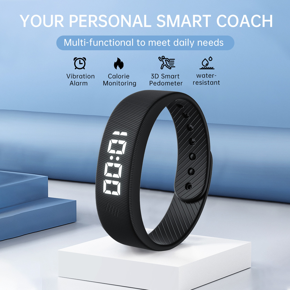 SKMEI Smart Bracelet 3D Smart Pedometer 40 days long life vibration alarm clock reminder sleep calorie monitoring daily waterproof fashion lightweight sports bracelet T5C. 
