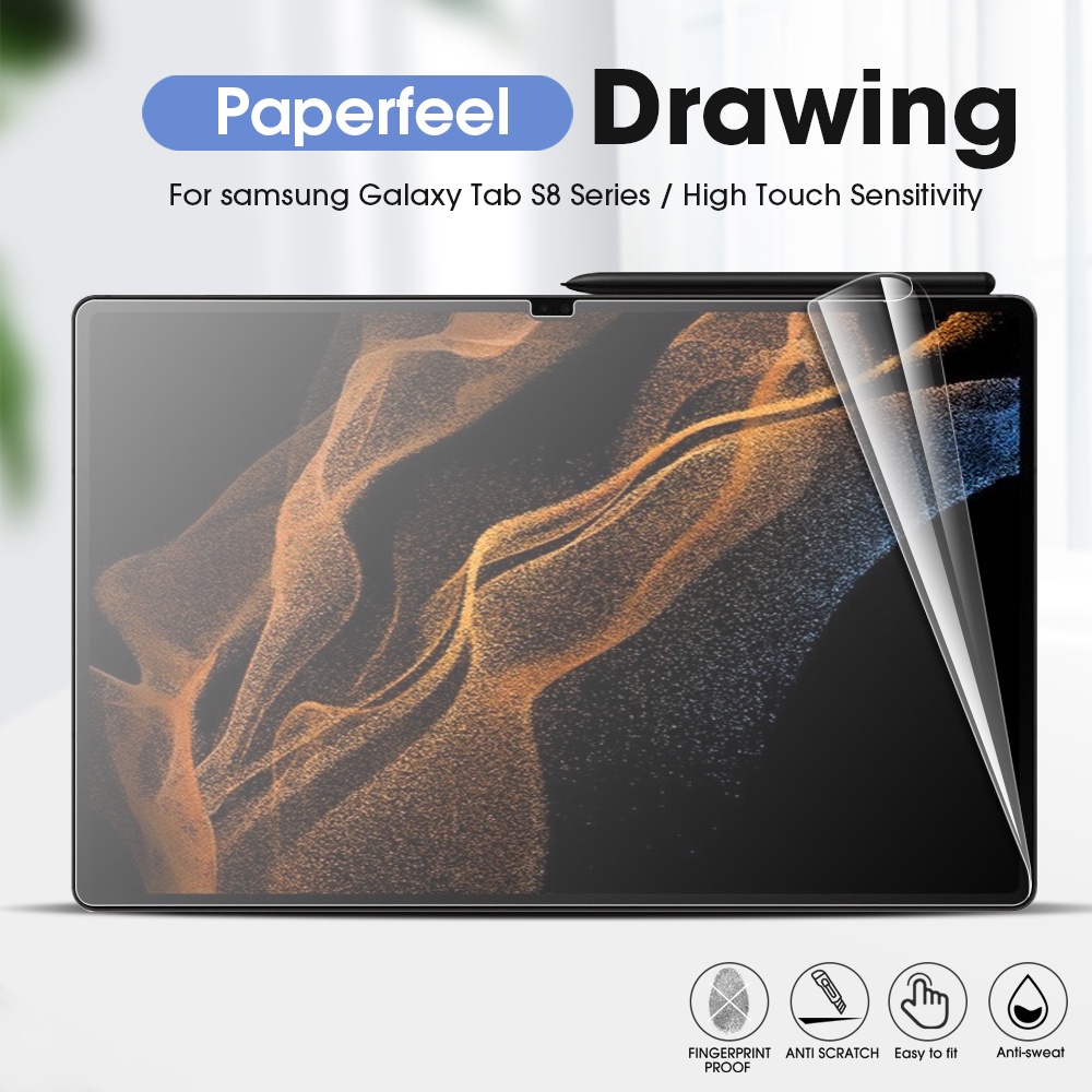 1Pc Soft Screen Protector Anti-Fingerprint HD Anti-Glare Not Glass Writing Painting Tablet Screen Film Frosted Anti-scratch Paper Feel Film for Samsung Galaxy Tab S4 S6 S7 A A7 A8. 