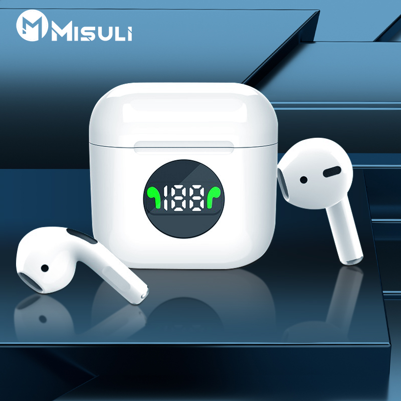 【FUPANG】Misuli Pro4 TWS wireless Bluetooth 5.3 led digital display earphones low latency sports with mic