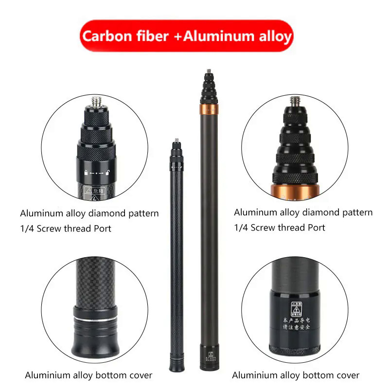 Invisible Selfie Stick For Insta360 X3/Action 3/Gopro Carbon Fiber 3M Invisible Extended Edition Selfie Stick Cameras Accessory. 