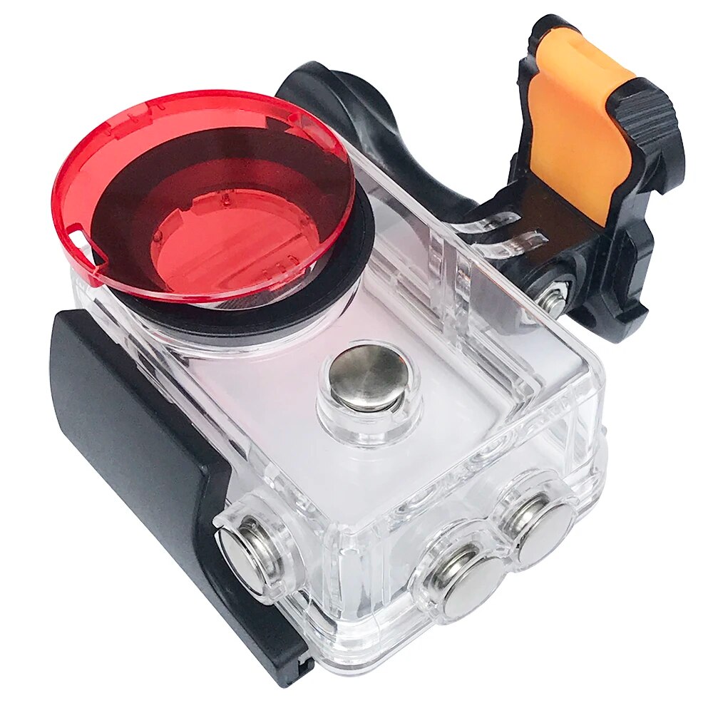 【YIYANGMAOYI111】Diving Filter with buoy For EKEN h9 h9r h3r w9s w9 Camera Waterproof Case Red Filter Lens Cap. 