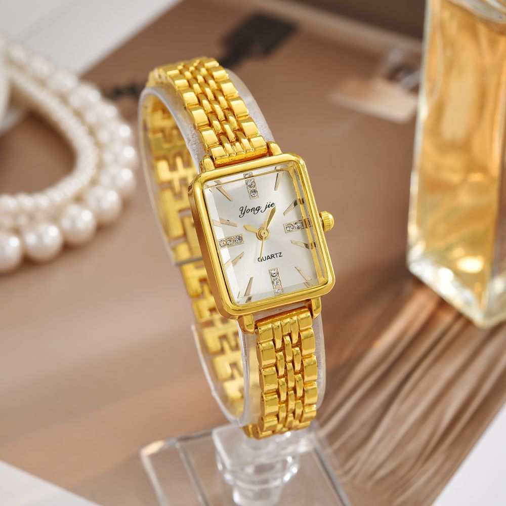Women's Watch Special Interest Light Luxury Fashion Retro Premium Gold Diamond Small Square Watch Exquisite Refined Grace Women's Quartz Watch