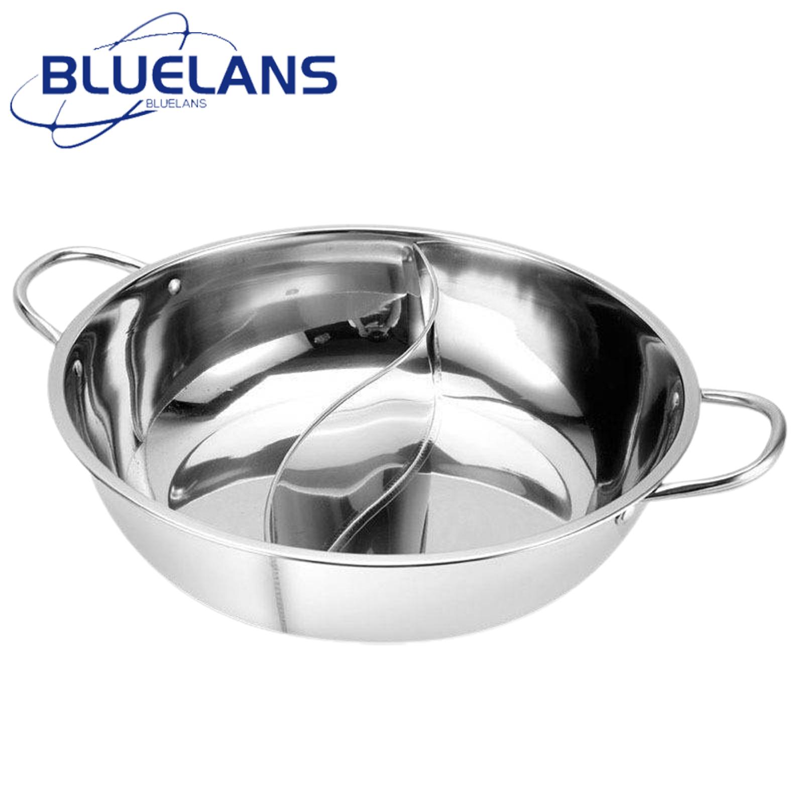 Dual Sided Hot Pot with Lid Induction Cooker Dual Sided Double-Flavoured Pot