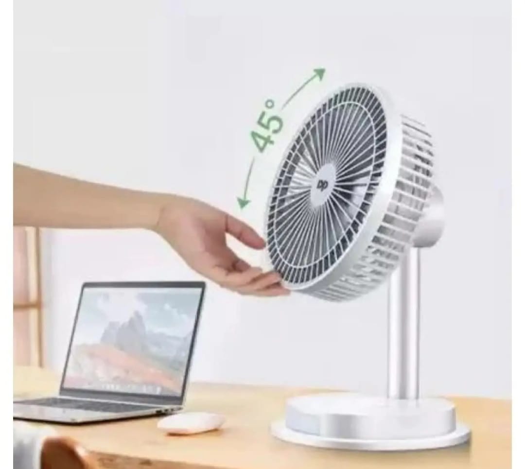 DP-7625 8 inches Rechargeable and Portable Mini Table Fan with Ultra High Speed 3 Blade. 