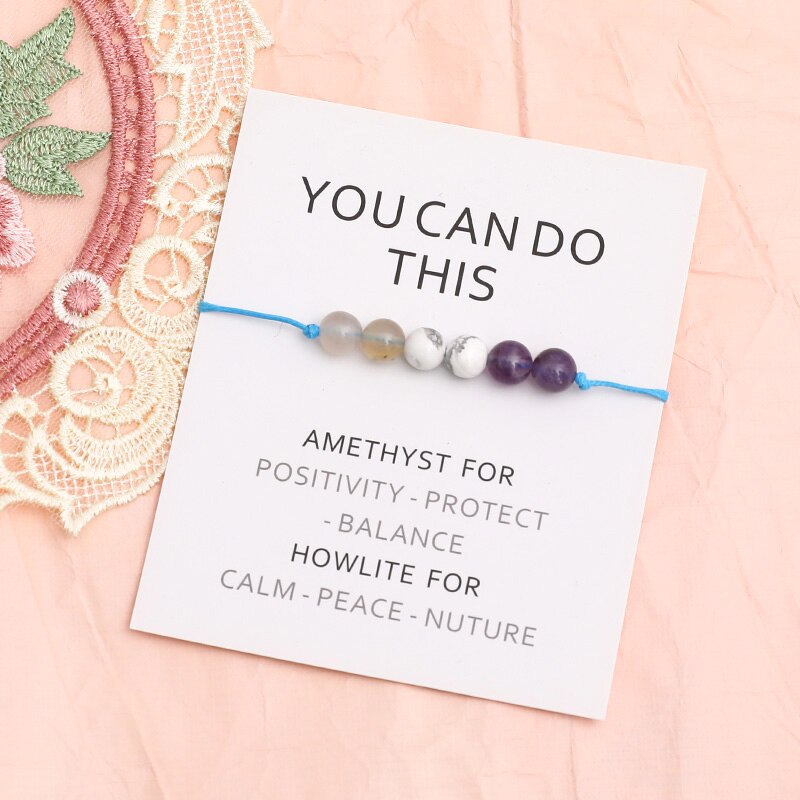 Natural Amethyst Crystal Bracelet Amethyst Howlite Motivating Bracelet Relaxing Jewelry Women Men Healing Crystal Bracelet Gifts. 