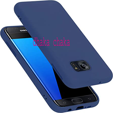 for Samsung Galaxy S7 edge Back Cover Simple Candy Color Square Edge Liquid Silicone Phone Case - Camera (Back Case Cover For Smartphone). 