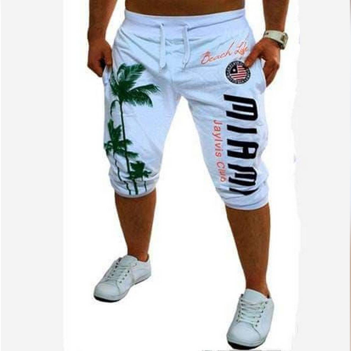Stylish White Color Three Quarter Pant For Men'S - Short Pant For Men