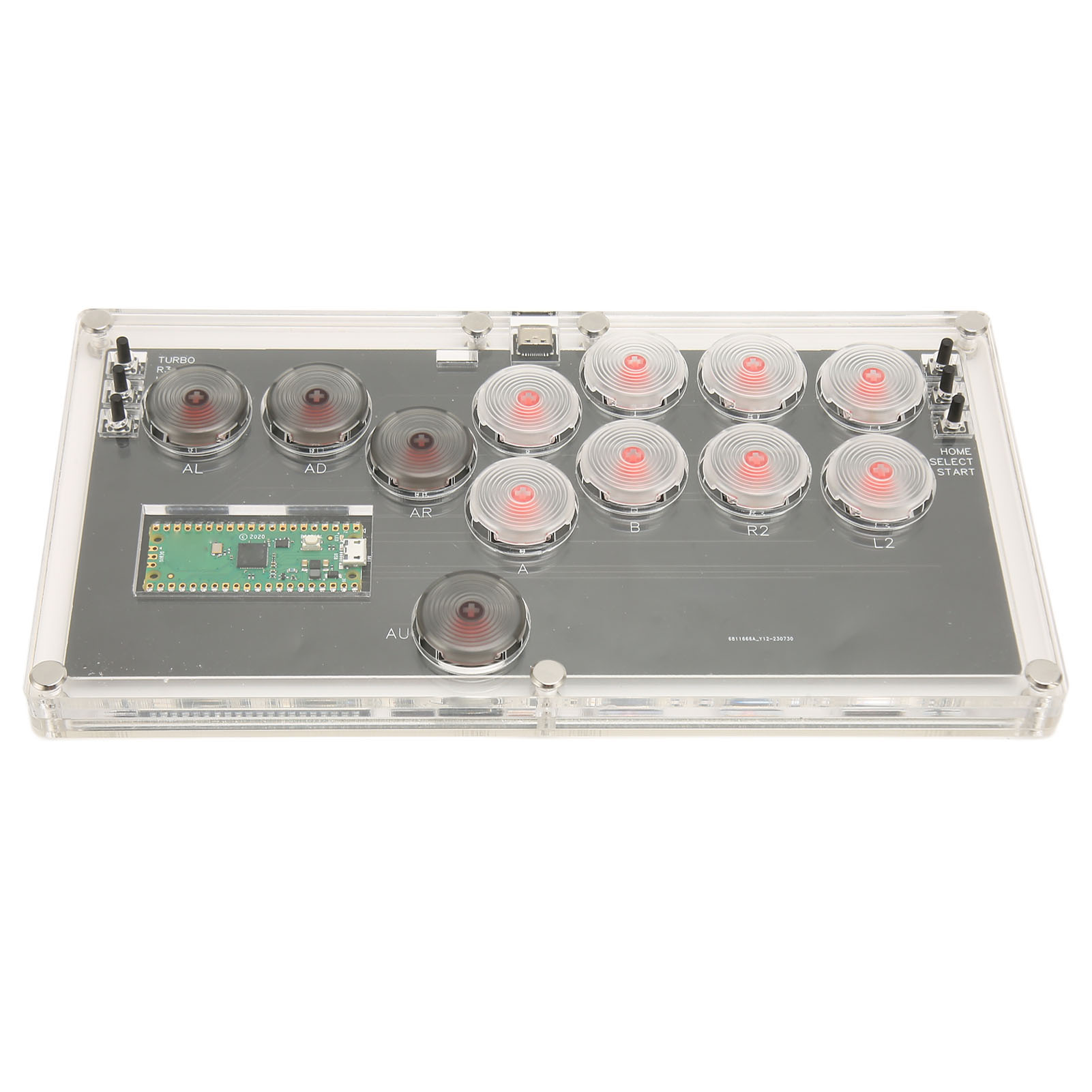 Fighting Stick Controller Mechanical Switch Arcade Fight Stick Controller Hot Swap Low Latency with LED Light for Game Console. 