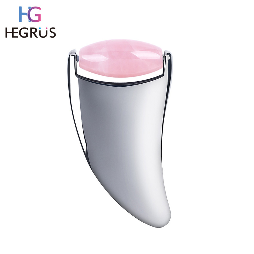 HEGRUS 2-in-1 Gua Sha Board Jade Roller Zinc Alloy Gua Sha Design Face Roller Gua Sha Set Facial Scraping Board Traditional Facial Face Massager Tools Anti Wrinkles For Chin Forehead Cheek Hands Feet Limbs. 