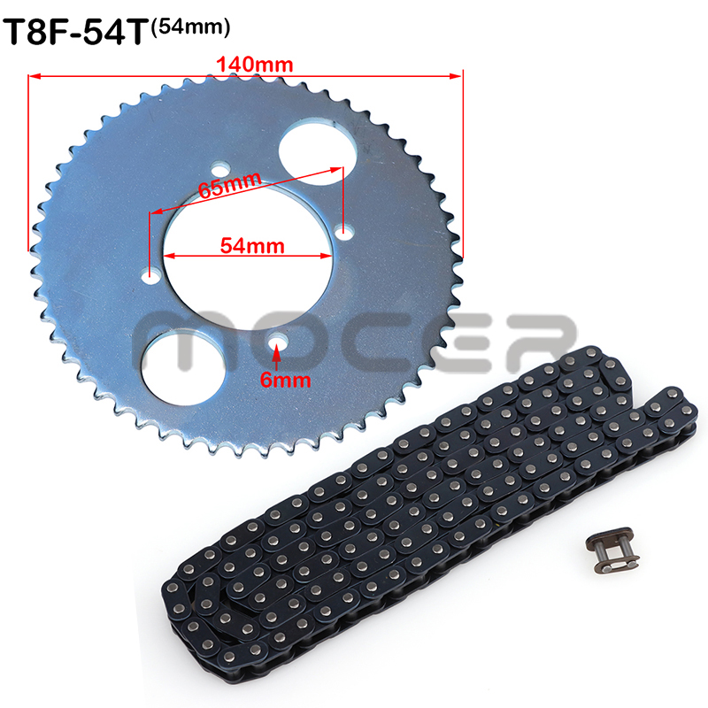 47cc 49cc T8F Chain 136 Links and 38T 44T 54T 58T 64T 74T Teeth Sprocket Kits For Mini Moto Atv Quad 2 Stroke Engine Parts. 