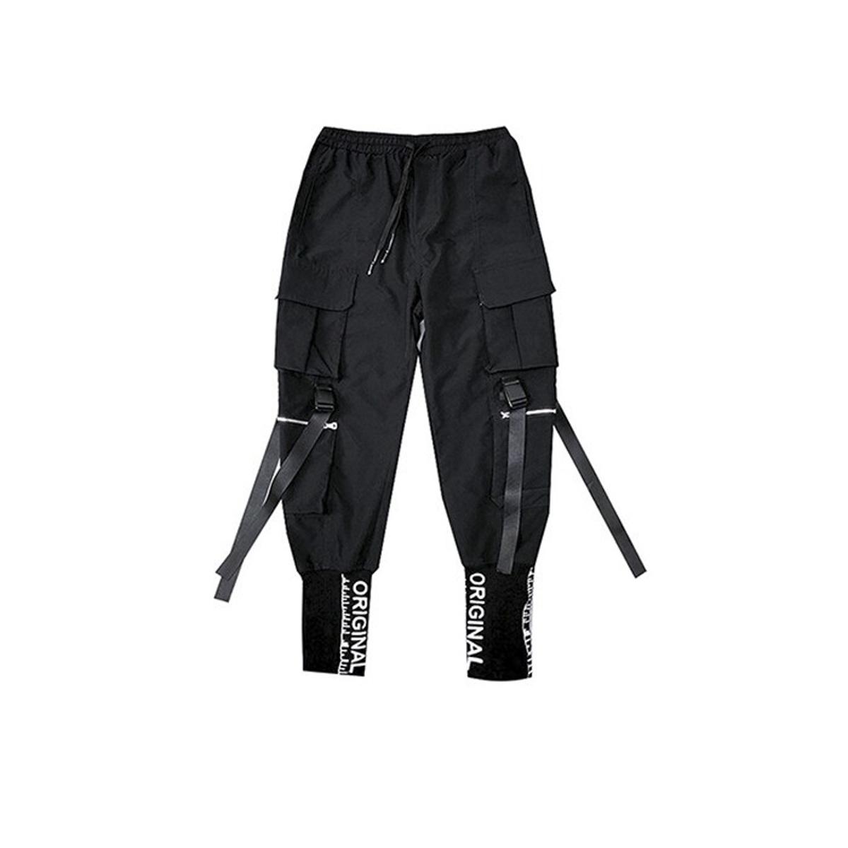 11 BYBB'S DARK Hop Slim Men Joggers Encrypted Embroidered Rib Ribbons Casual Streetwear Men Joggers Trousers