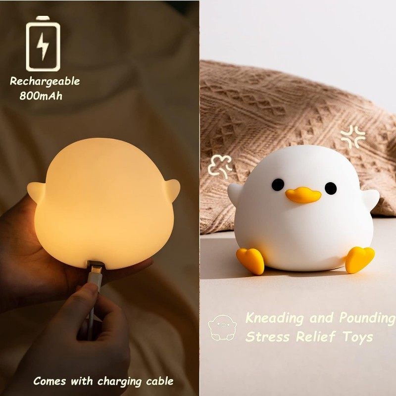 Led Night Light For Children DoDo Duck Nightlight with 20 Minutes Timer Touch for Bedrooms Living Room Rechargeable Desk Lamp. 