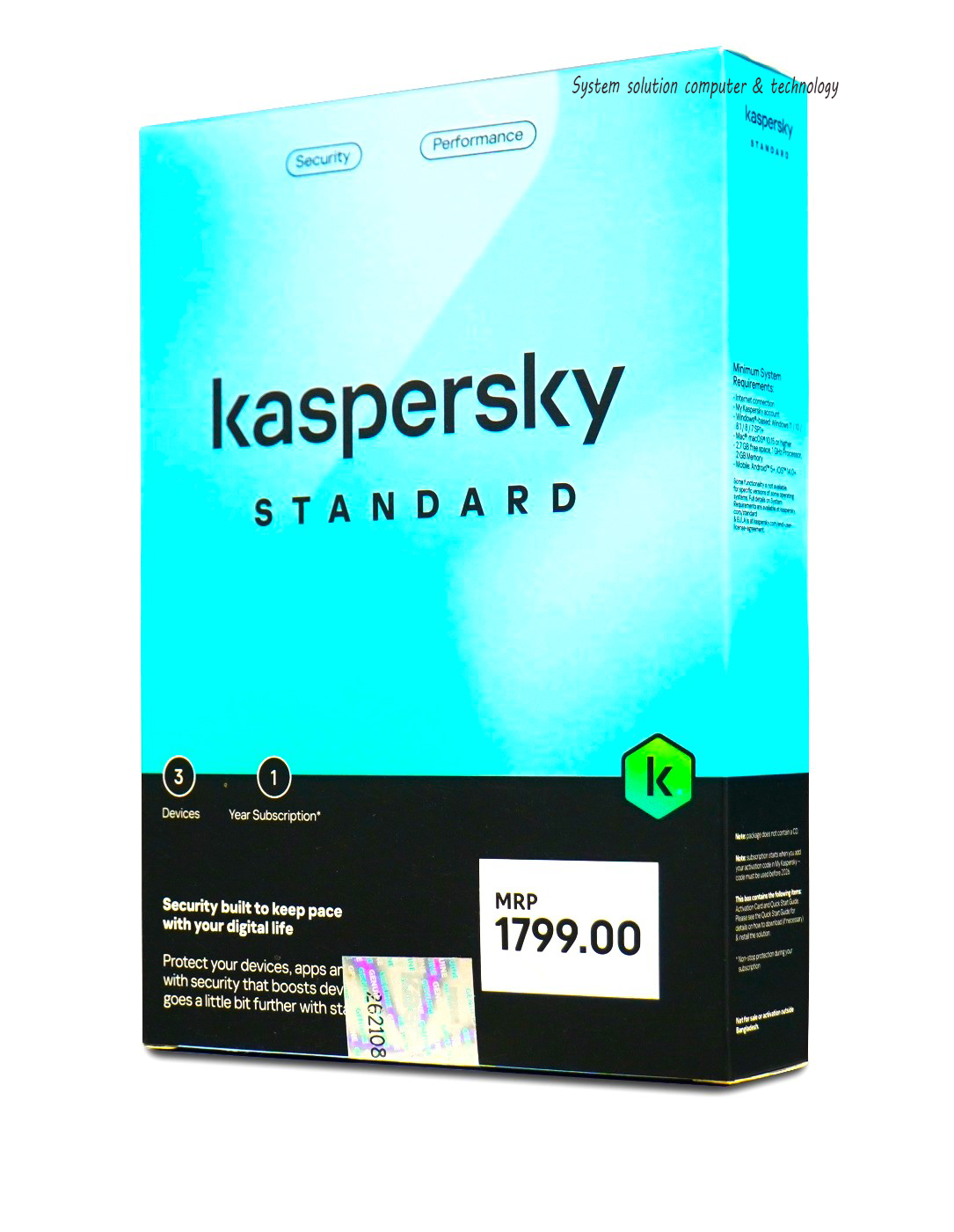 Kaspersky Standard (3User 1Year) 2023/24 Security Software