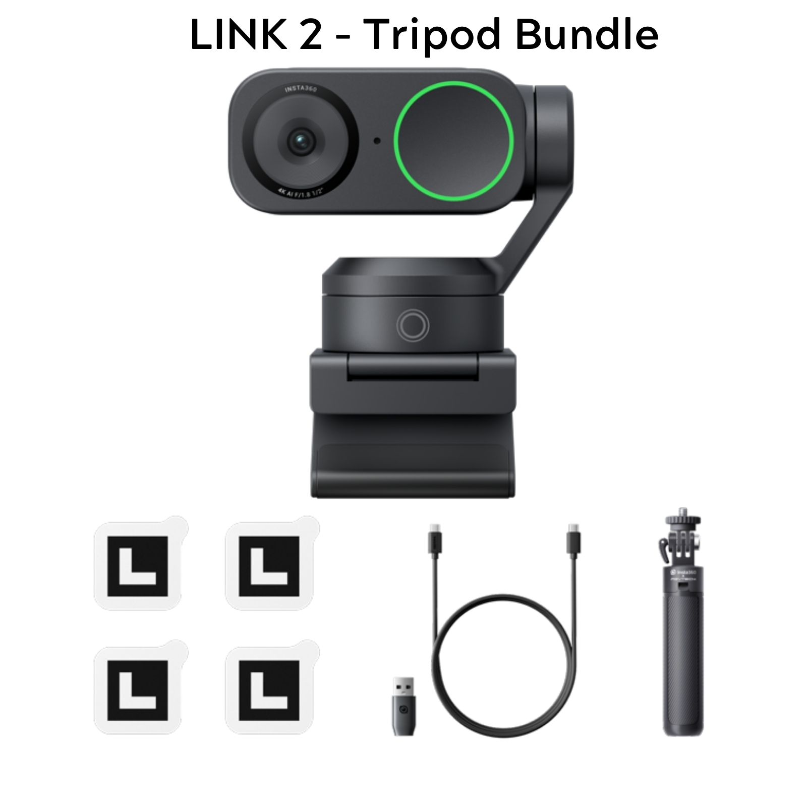 Insta360 Link 2 2C Web Kamerası 4K 30fps PC AI Takip Gürültü Önleyici Hareket Kontrolü 1/2 Sensör HDR Insta 360 Link2 Web Kamerası. 