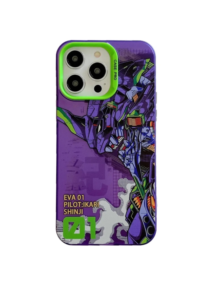 Cartoon Anime Ikari Shinji Fighter EVA-01 Matte Cover Case For iPhone 15 14 13 12 11 Pro Max Shockproof Protective Phone Case Moonlight Shines. 