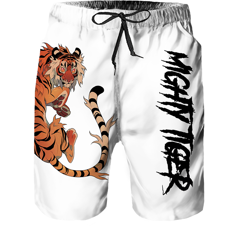2023 Summer New Men Casual Shorts Cool Animal Print Tiger Print Pants Running Shorts Breathable Men Shorts. 