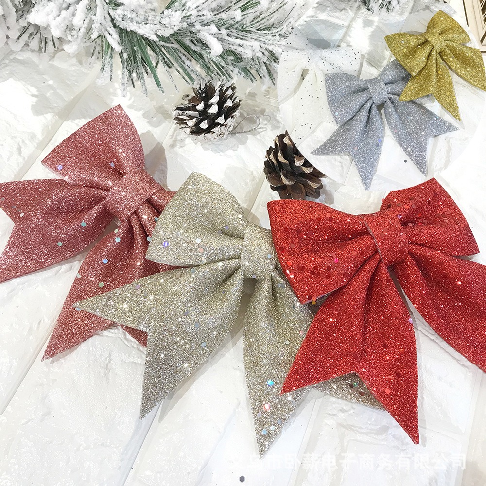 Pine Christmas Ribbon Cone Decoration For Handmade Red Sparkling. 