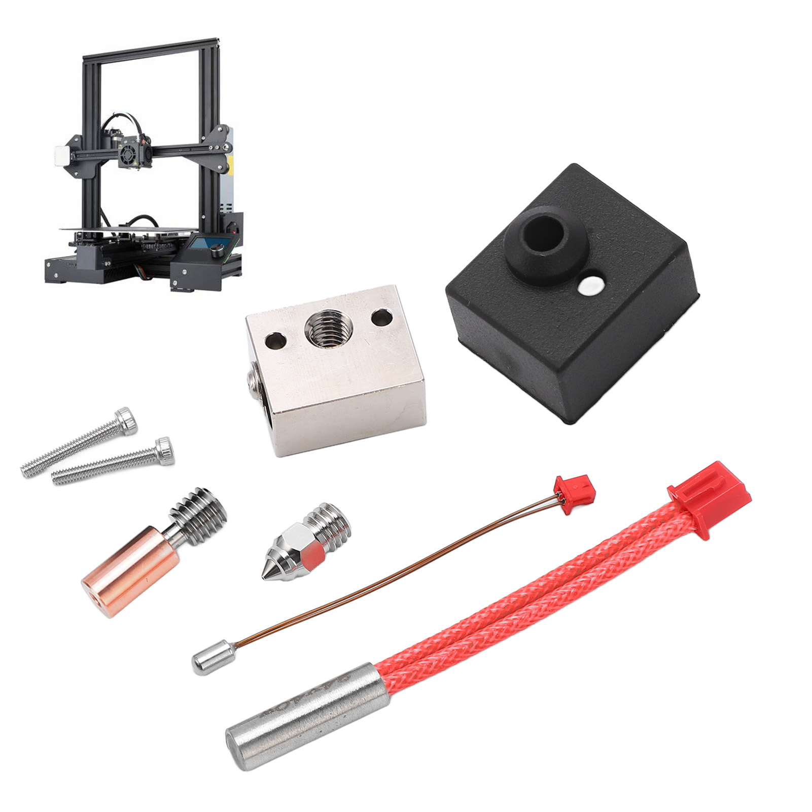 3D Printer Heating Block, 3D Printer Hotend Long Life Span 24V 40W 300 degrees Celsius for Replacement. 