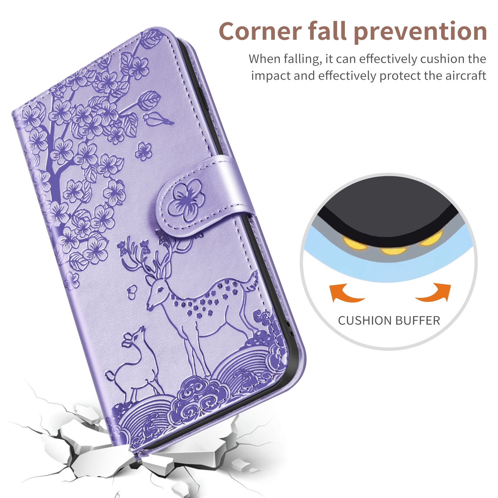 For Samsung Galaxy A50 Sika Deer Embossing Pattern Horizontal Flip PU Leather Case with Holder & Card Slot & Wallet & Photo Frame. 
