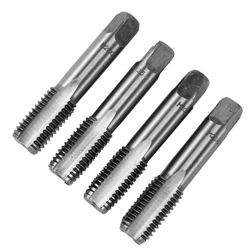 2 Pairs Of Bearing Steel Self-Tapping Drill Bit Hand Tool Thread Metric Taps M20X2.5mm Silver Gray