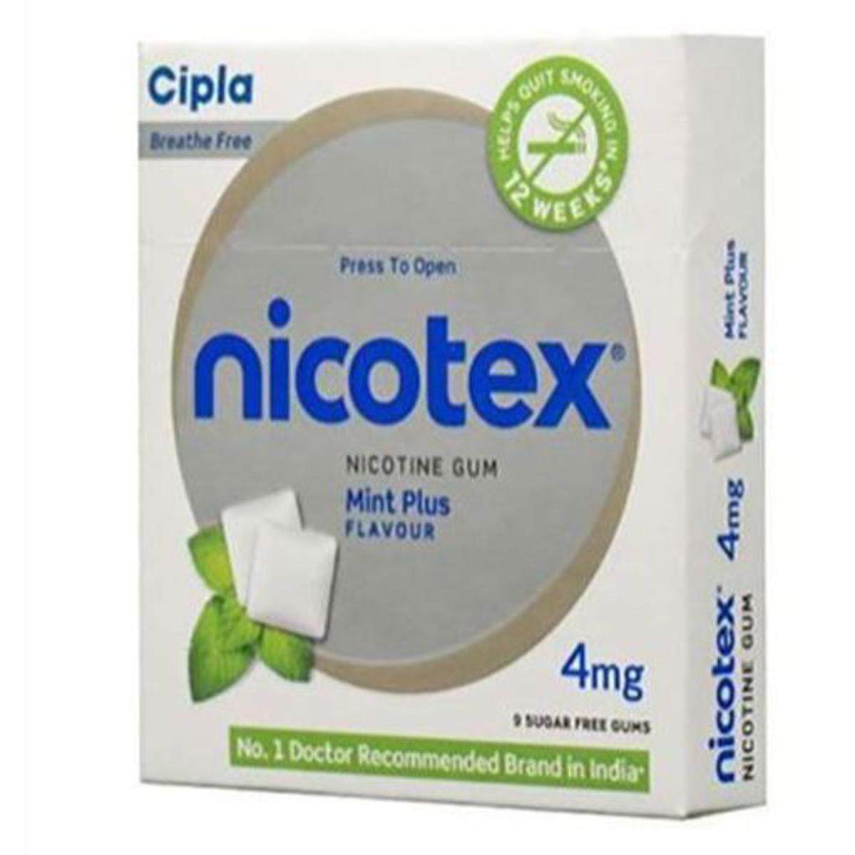 Nicotexmint Chewing Gum Mint Plus 4gm 1Box 9P Gum INDIAN