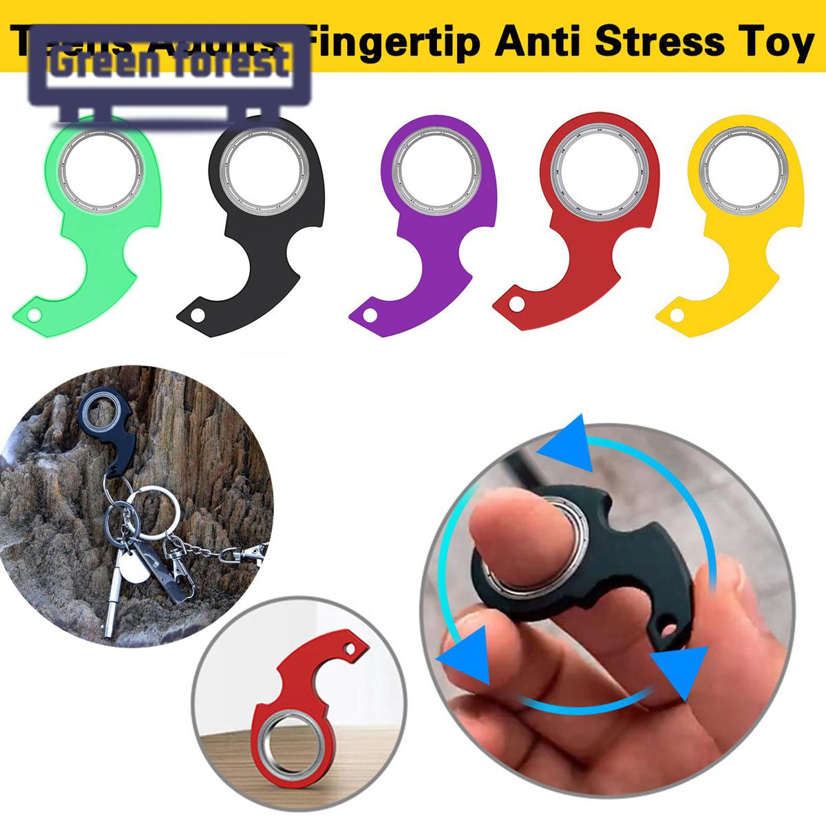 (New) green Foret fingertip Pinner creative fidget keychain Tre relief toy