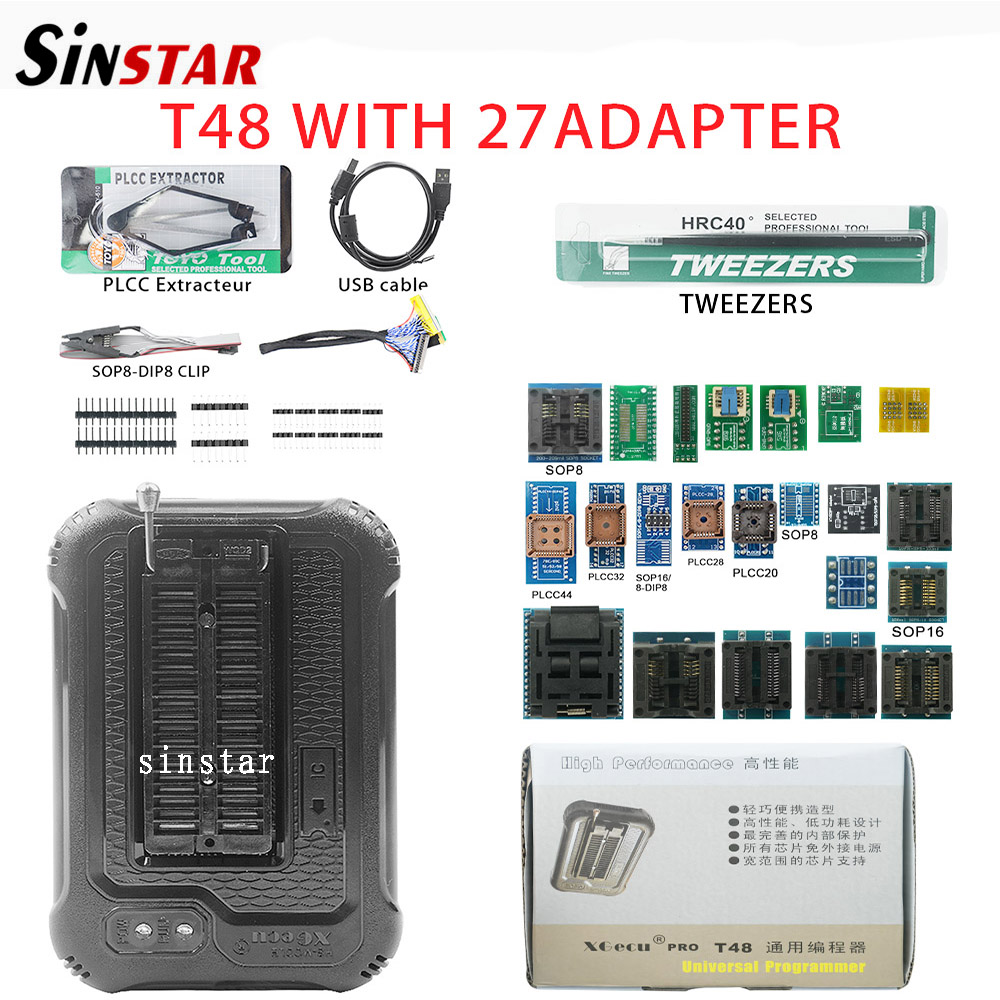 XGecu T48 (TL866-3G) Programmer Support 31000+ ICs for SPI/Nor/NAND Flash/EMMC BGA/TSOP/SOP/PLCC + 30 parts minghao. 