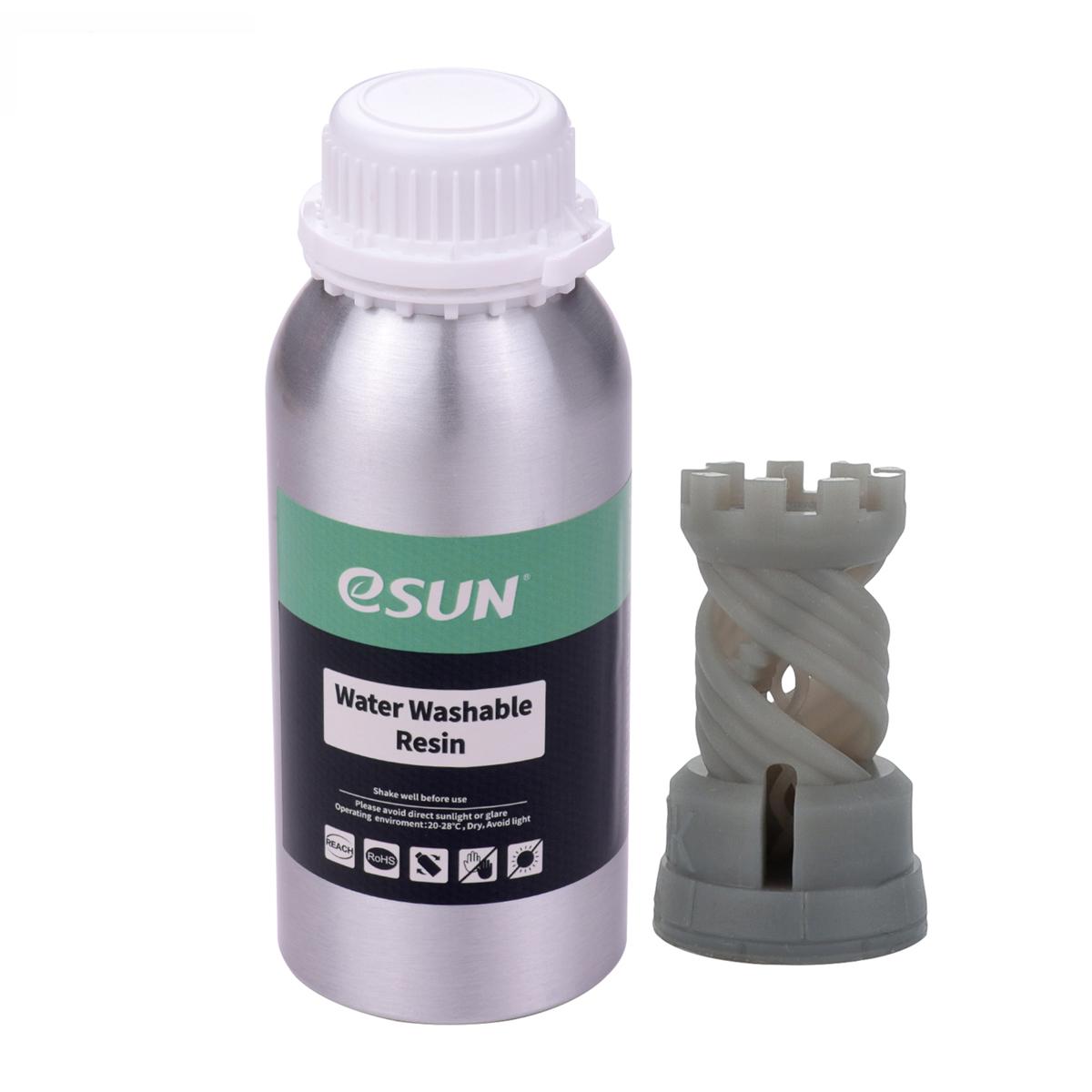 HXSJ eSUN Water Washable Resin for LCD 3D Printer Aluminum Bottle Liquid Printing Material 76D Hardness Consumables Compatible with Anycubic Nova Sparkmaker Uniz Creality 3D Printers Accessories 500g/Bottle White