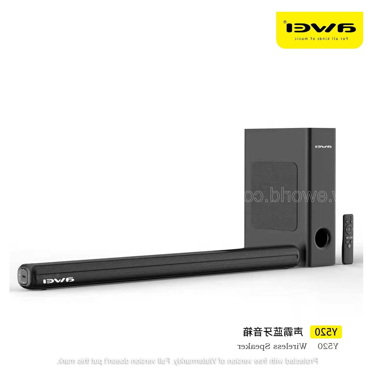 Awei Y520 Wireless Bluetooth Soundbar With Subwoofer For Your Digital HomeTheatre Sound Systems. 