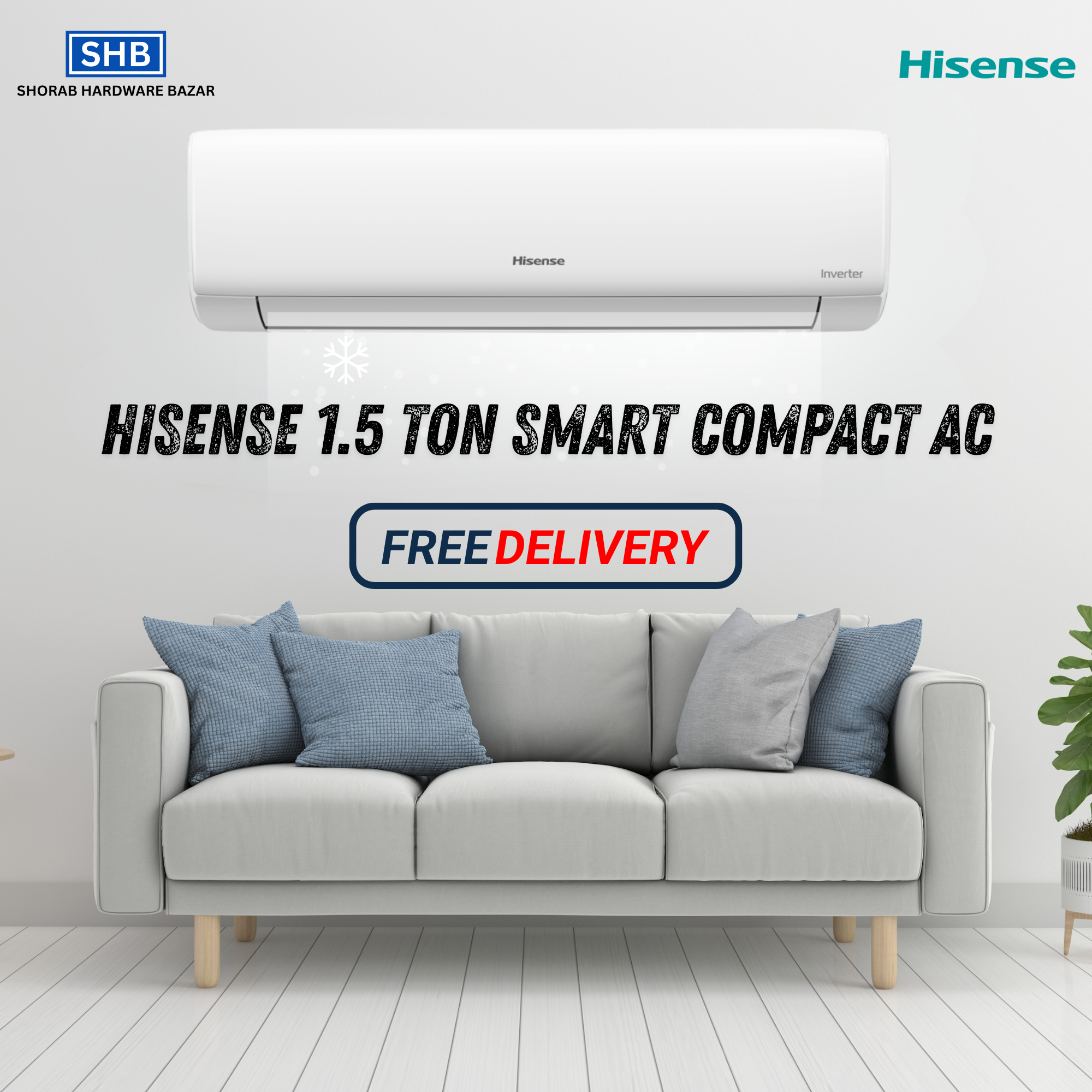 Hisense 1.5 Ton Smart Compact AC AS18TW4RGSKB02DU