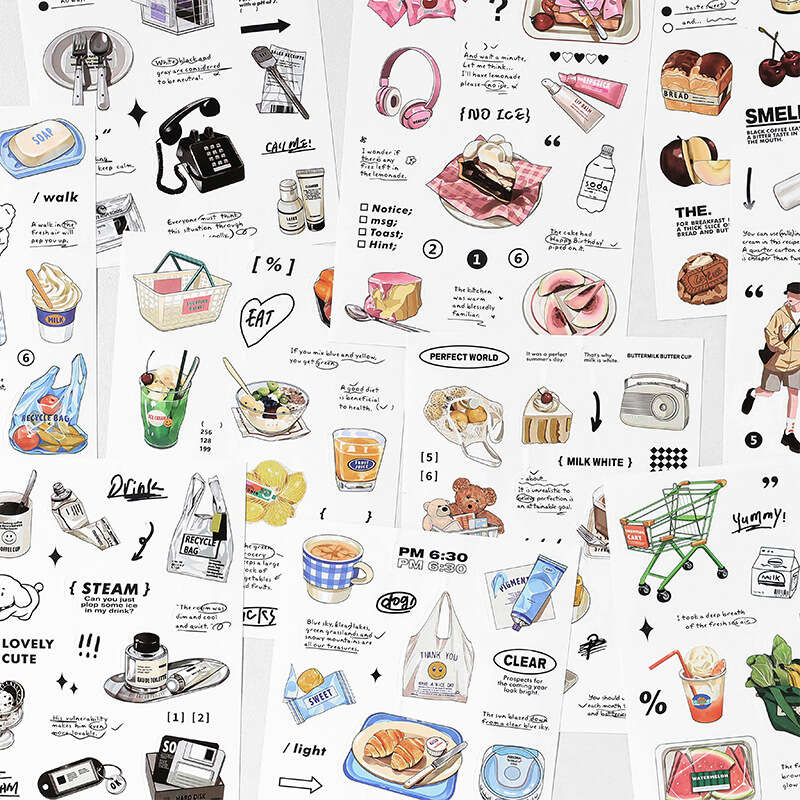 PaperMore self-adhesive DIY creative stickers for weekend convenience store series ledger materials. 