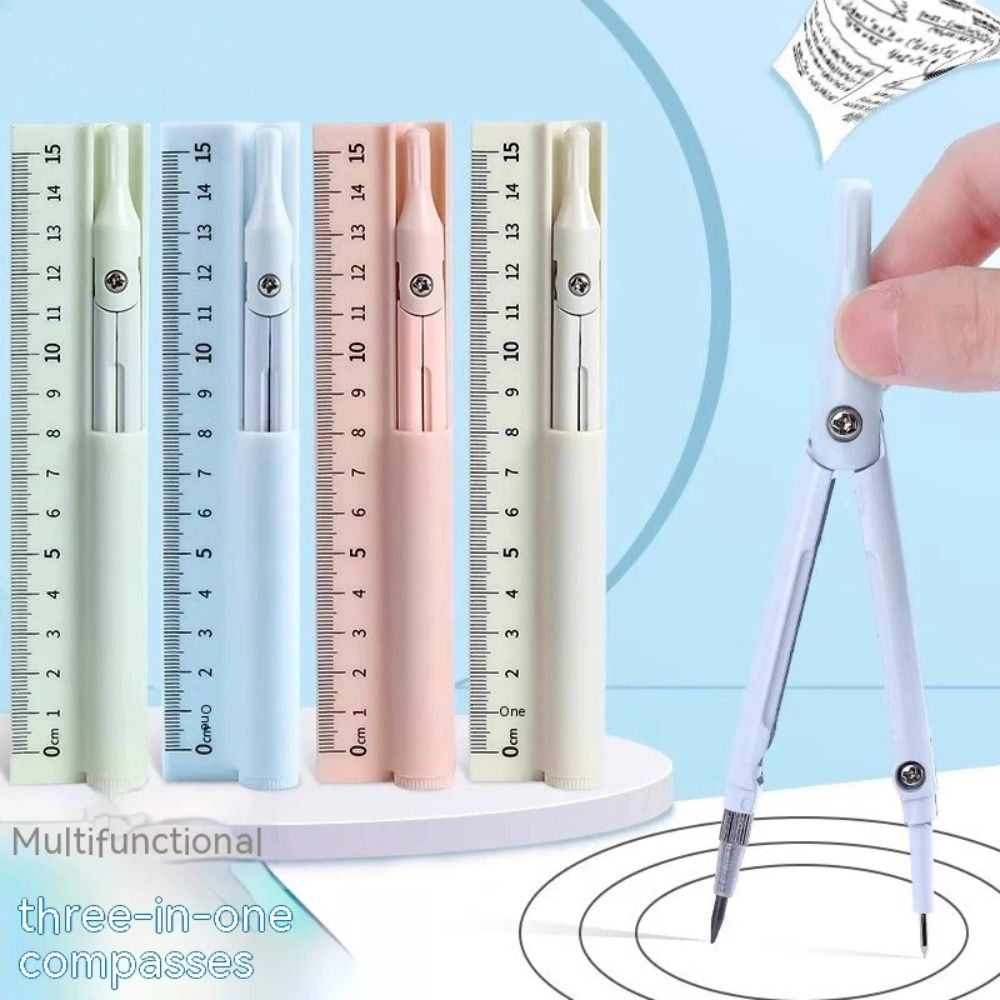 Multifunctional Adjustable Pencil Compass Ruler Unique Design Metal 3 in Compasses Drawing Sketch Geometry Tool Art Design. 