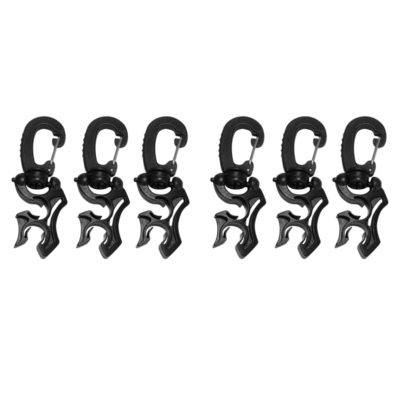 TWEXQNY 6 Pcs Diving Hose Holder Clip Scuba Diving Double BCD Hose Clip with Snap Hook Buckle for Dive Snorkeling Accessories