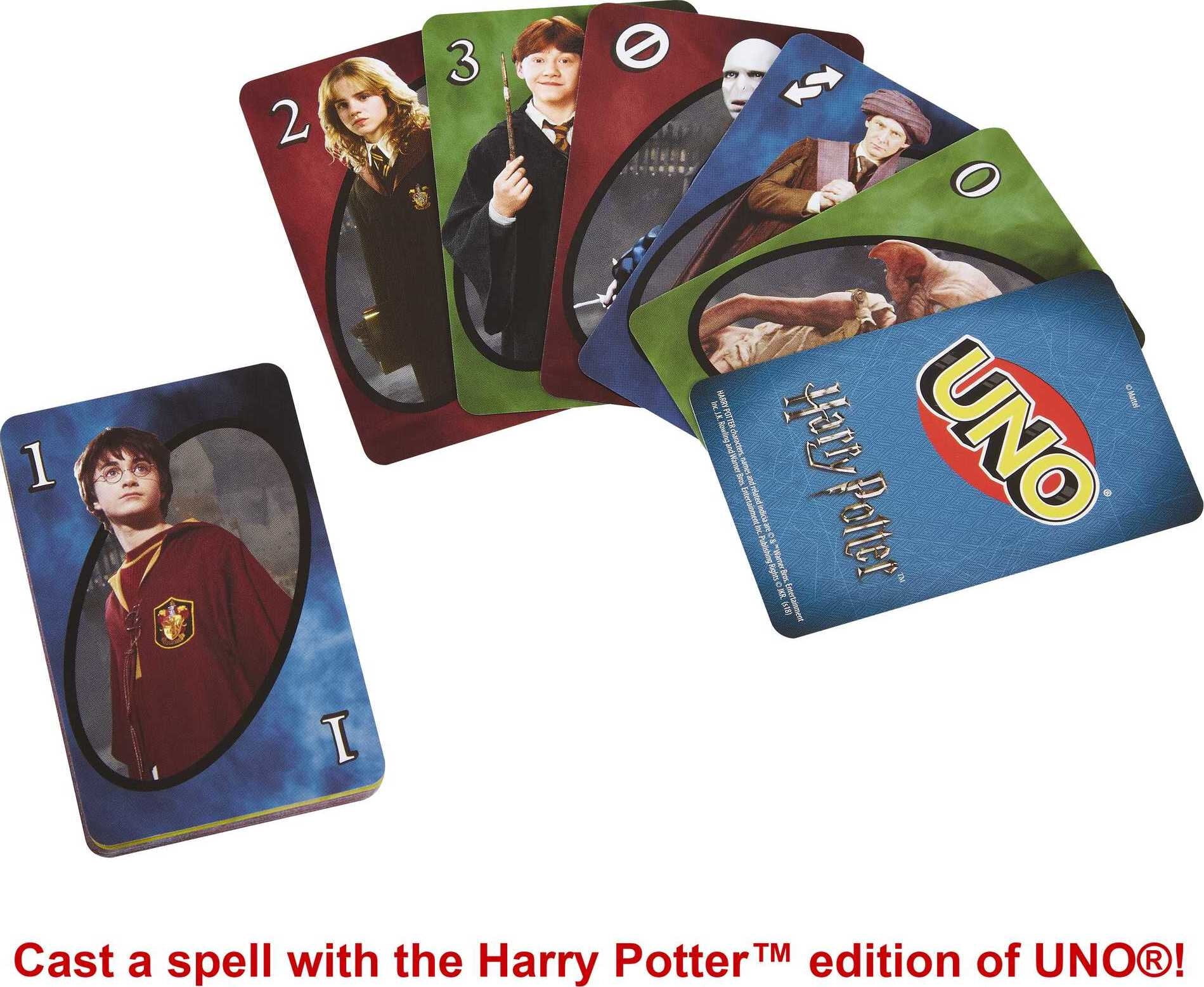 UNO Harry Potter Card Game with Iconic Characters | Fast-paced Gameplay for Kids, Adults, and Game Nights. 
