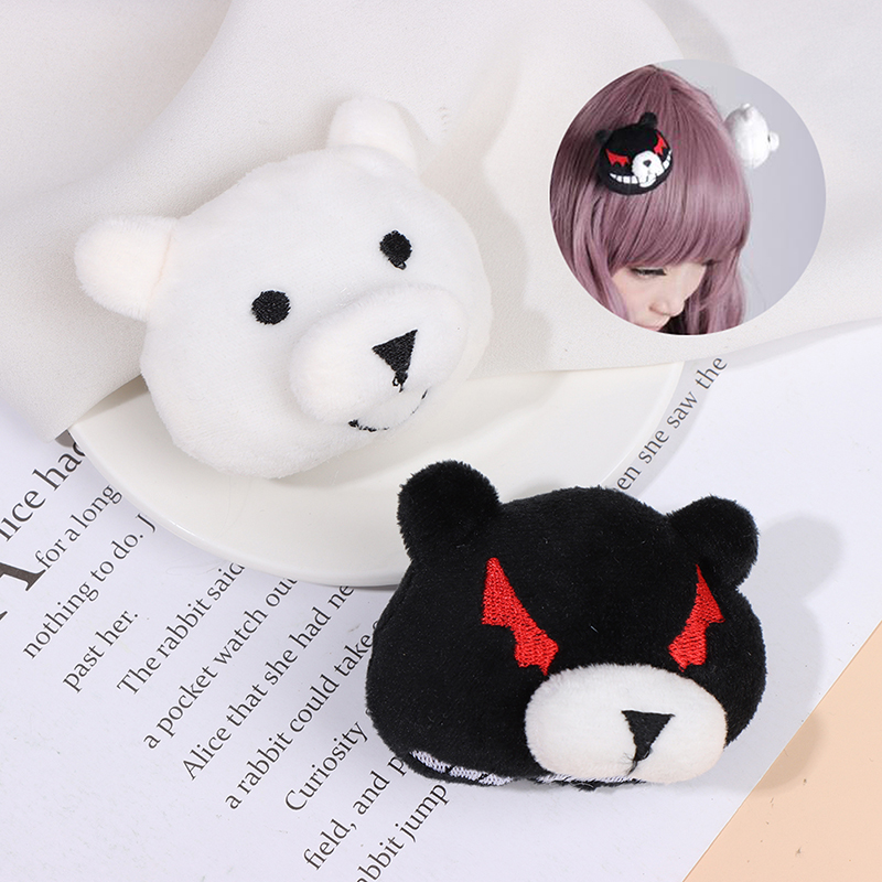 【Toy life hall】1Pair Anime Plush Props Enoshima Junko Bear Girl Headwear