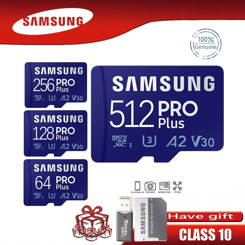 【100%Original+FREE Shipping+Ready Stock+COD】Samsung Micro SD Card 8GB 16GB 32GB 64GB 128GB 256GB 512GB 1TB SDXC Class 10 U3 High Speed. 