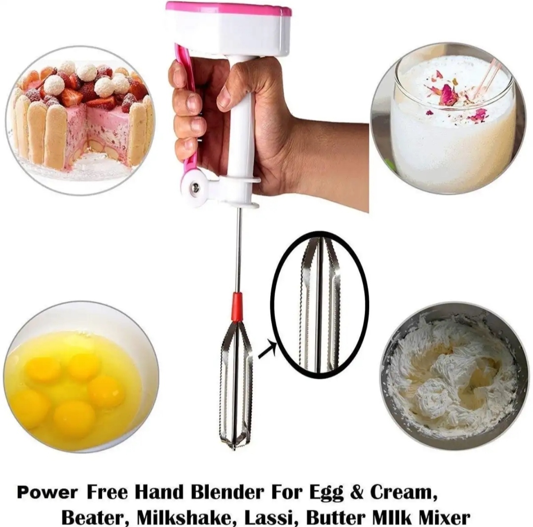 Power-Free Hand Blender - Make Buttermilk, Lassi, and More Effortlessly 100% Stainless Steel wire Blade- Easy to Use and Maintain. 